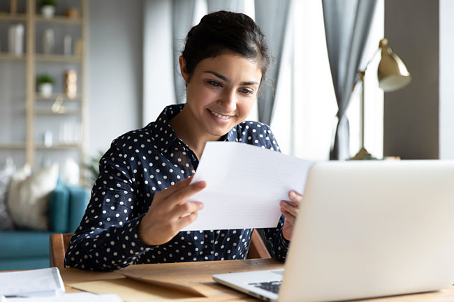Woman Preparing Taxes